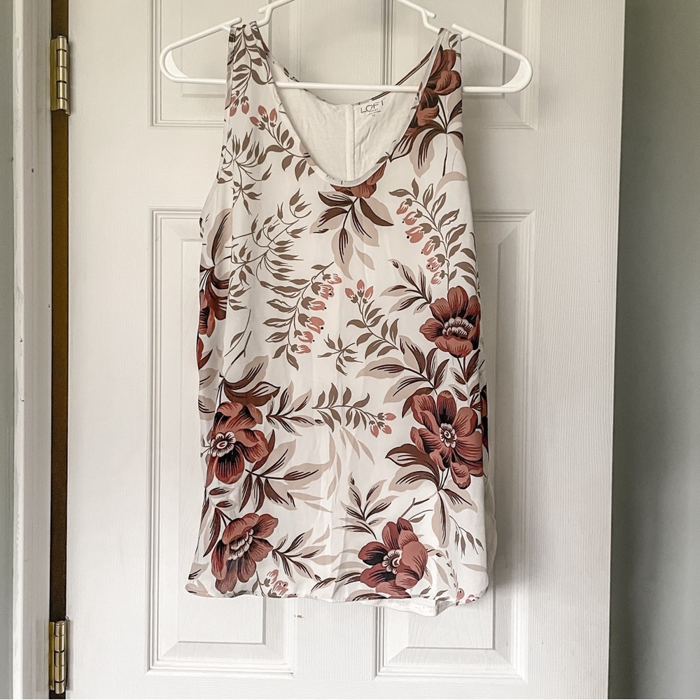 Loft mixed media floral tank